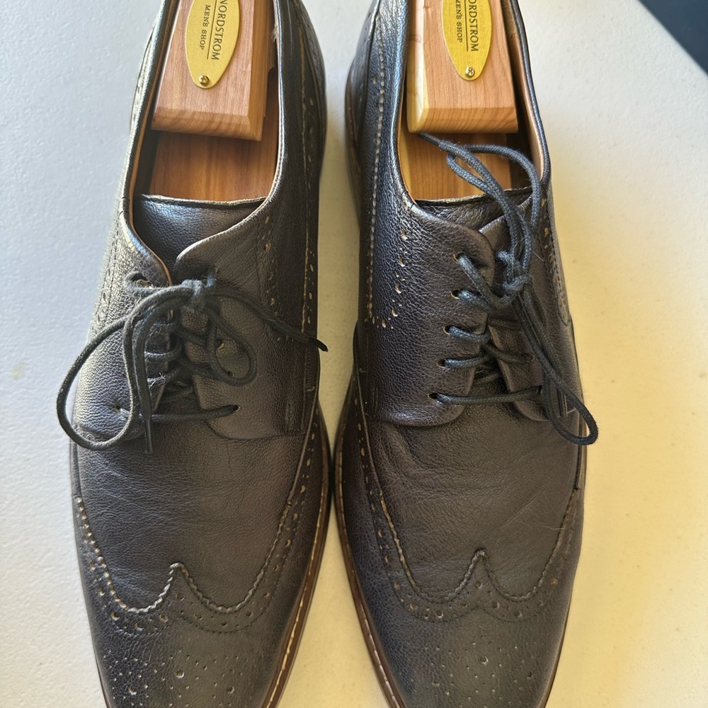 Cole Haan Black Leather Oxford Shoes Classic Lace-Up Design